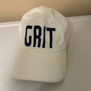 ‘GRIT’ white adjustable baseball cap